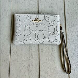 NEW! Small White Coach Wristlet